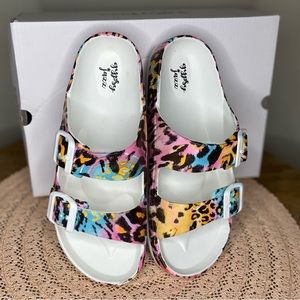 Pink Leopard Mama Mia Sandals Size 7 Brand New!